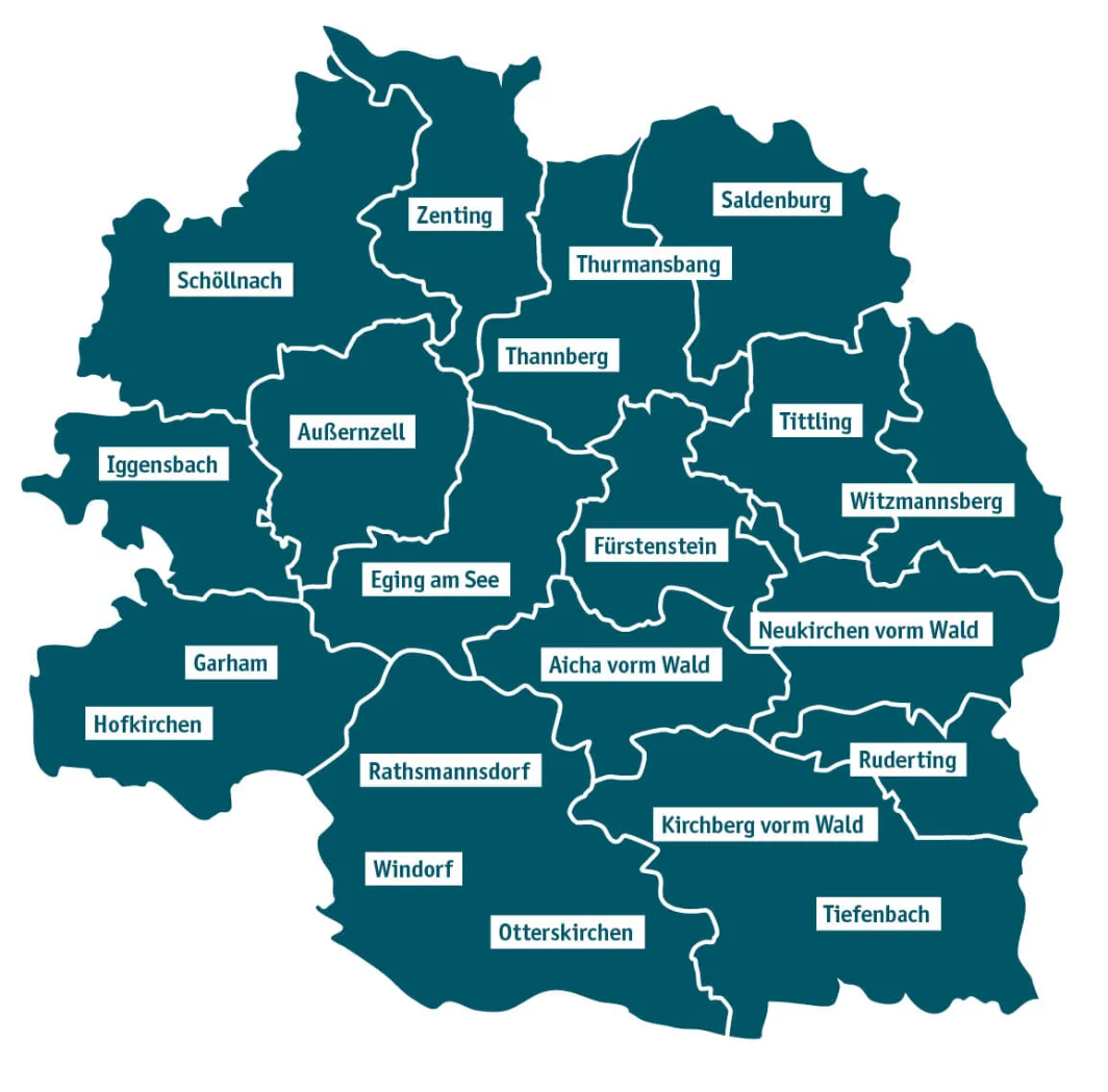 Verbreitungsgebiet — Passauer Oberland, Ilztal- und Dreiburgenland